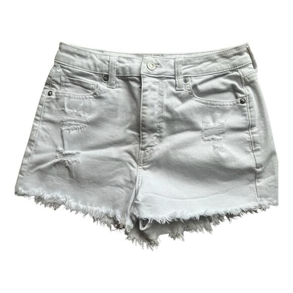 American Eagle white distressed jean shorts Size 4 - Picture 1 of 5